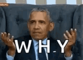 barack obama is sitting in a chair and making a funny face while talking about why .
