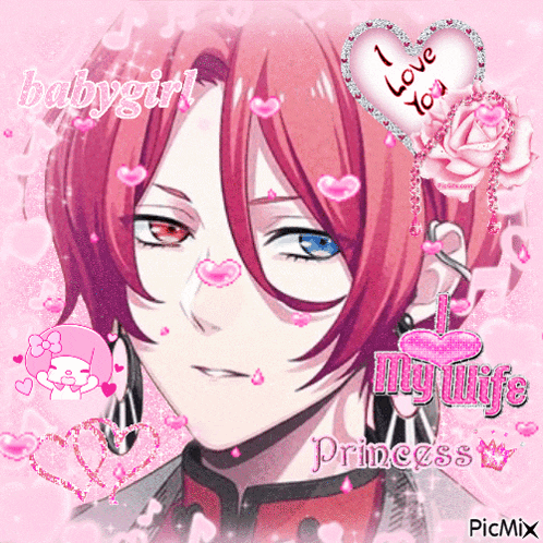 a picture of a boy with red hair and a heart that says " i love you "