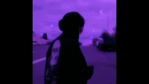 a lightning bolt in a purple sky