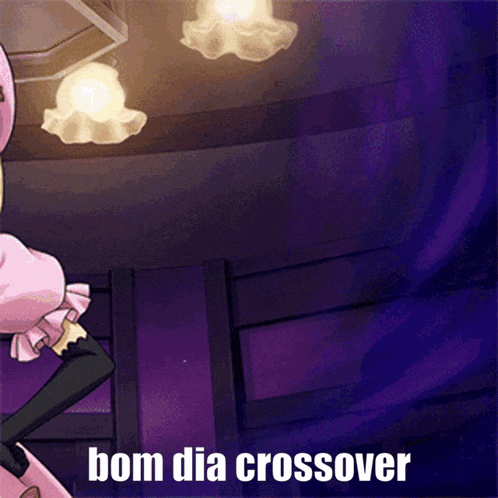 bom dia crossover is written on a purple background