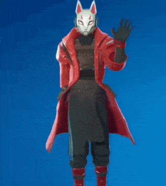 a person wearing a fox mask and headphones is dancing in a video game .