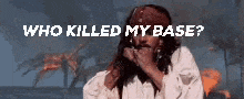 captain jack sparrow from pirates of the caribbean covering his mouth with his hand and asking who killed his base .