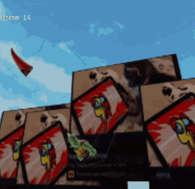 a billboard with a chicken on it and the number 16 on the bottom