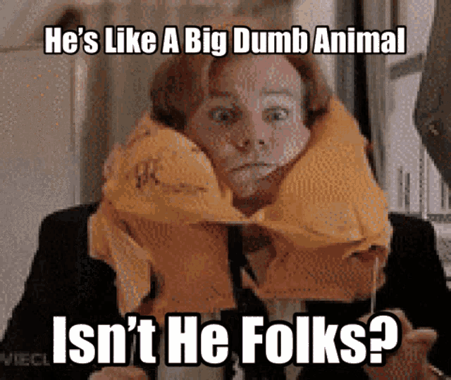 Like Big Dumb Animal Isnt He Folks GIF - Like Big Dumb Animal Isnt He Folks Hysterical GIFs