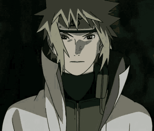 a close up of a cartoon character with a white jacket