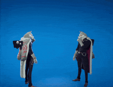 two werewolves toasting each other with red hearts