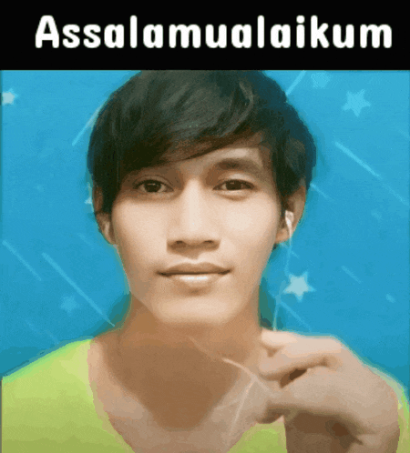 a picture of a young man with the words " assalamualaikum " on the bottom