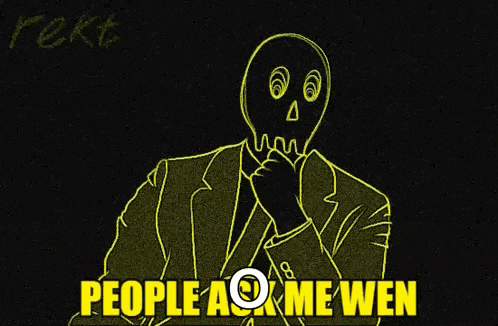 a drawing of a man in a suit with a skull on his head .