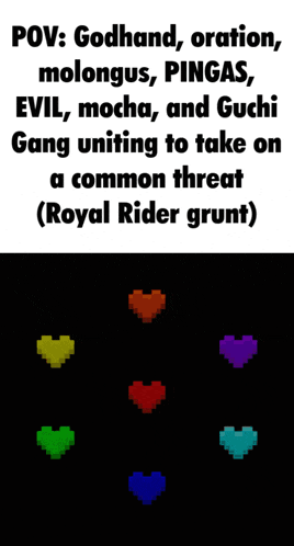a screenshot of a video game that says pov : godhand , oration , molongus , pingas