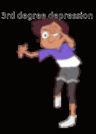 a pixel art of luz from the owl house with the words 3rd degree depression written above her
