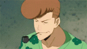 a man with a pipe in his mouth is wearing a green shirt