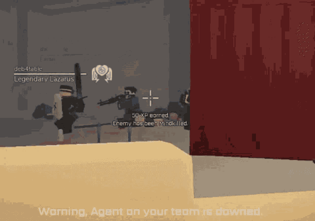 a screenshot of a video game with the words agent on your team is downed
