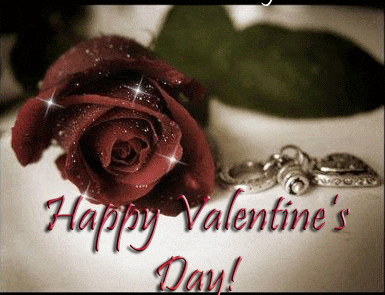 a red rose and a necklace with the words happy valentine 's day on it