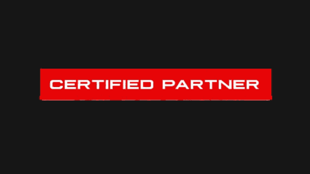 a red and white sign that says certified partner krytex