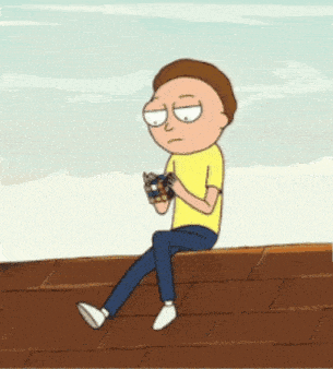 a cartoon of a man sitting on a roof holding a puzzle