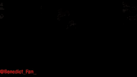 a man playing a violin in a dark room with the words benedict fan below