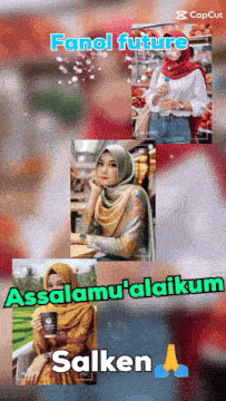 a collage of pictures with the words fanol future assalamu ' alaikum salken