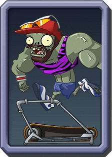 a cartoon zombie is running on a treadmill wearing sunglasses