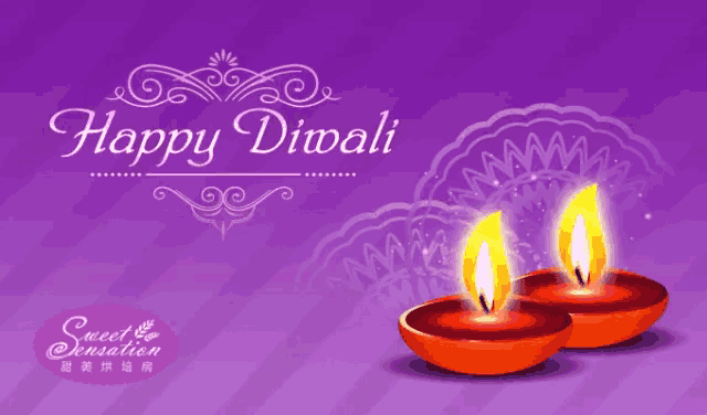 a purple background with the words happy diwali on it