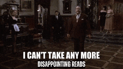 a man in a suit is walking in a room with the words i can 't take any more disappointing reads on the floor