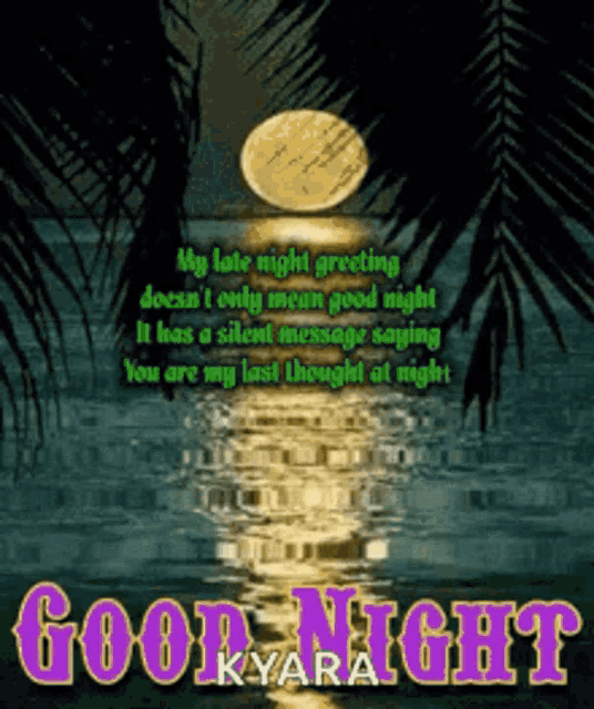 a picture of a full moon with the words good night