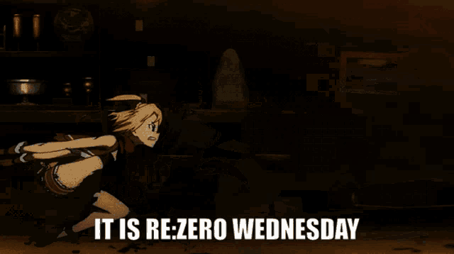 a graphic that says " it is re-zero wednesday "