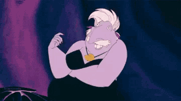 ursula from the little mermaid is a cartoon character with a beard and mustache .