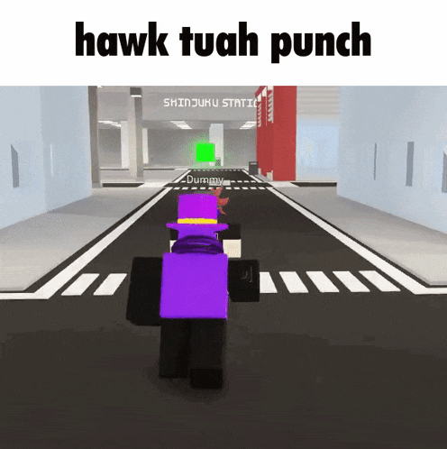 a screenshot of a video game with the words hawk tuah punch on the bottom