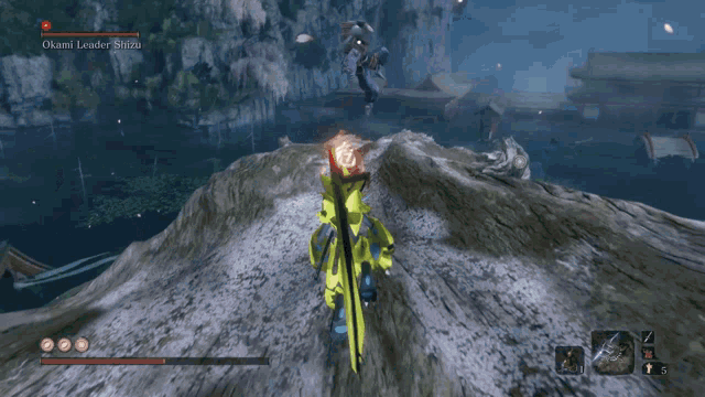 a screenshot of a video game shows a monster named okashi leader shinji
