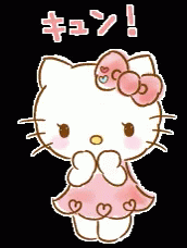 ズキューン キュン 恋　一目惚れ GIF - Hello Kitty Kyun GIFs