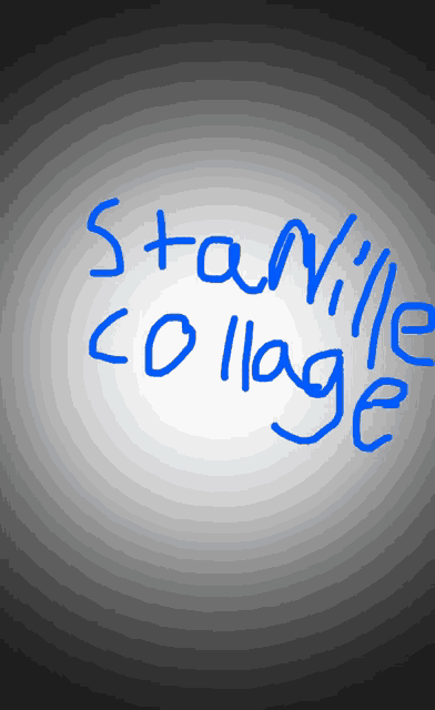 a drawing of the word stanville collage in blue