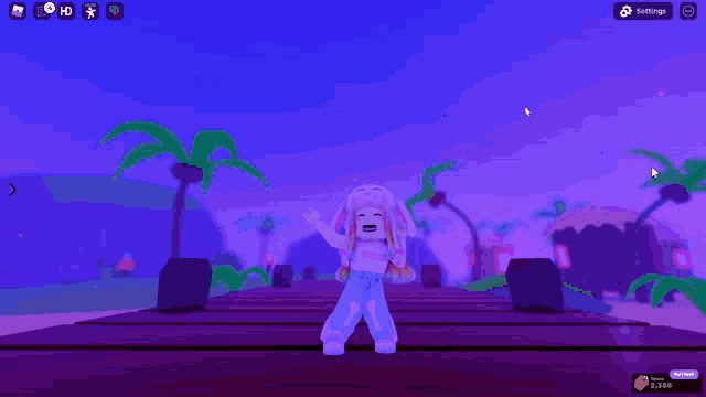 a screenshot of a video game with a purple background