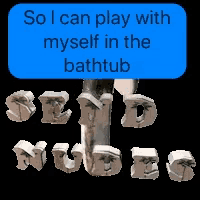 a sign that says " so i can play with myself in the bathtub send nudes "