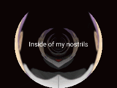a pixelated image of a person with the words inside of my nostrils