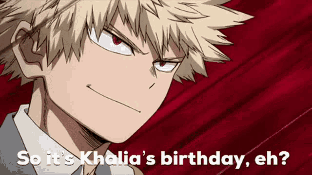 a close up of a person 's face with the words so it 's khalia 's birthday eh ?