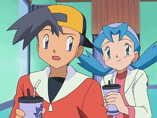 a boy and a girl are standing next to each other holding cups with straws in them
