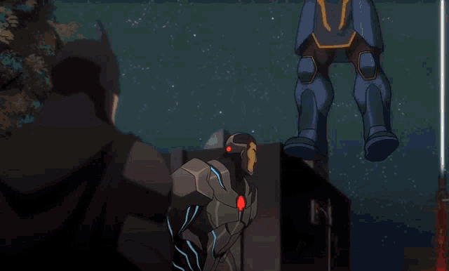 a cartoon character with red lights coming out of his fist