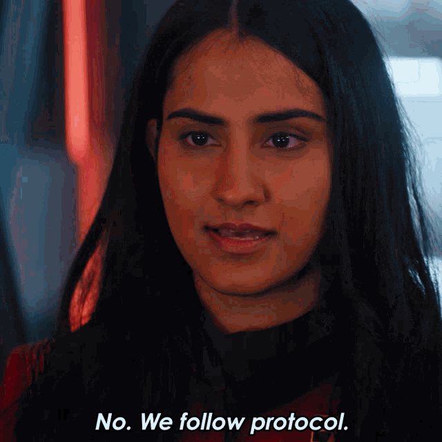 No We Follow Protocol Thira Sidhu GIF - No We Follow Protocol Thira Sidhu Star Trek GIFs