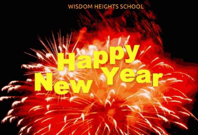 a fireworks display with the words happy new year