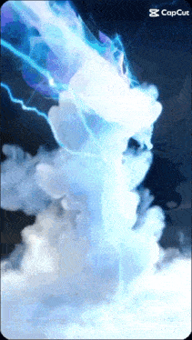 a screen shot of a lightning storm with a capcut logo on the bottom