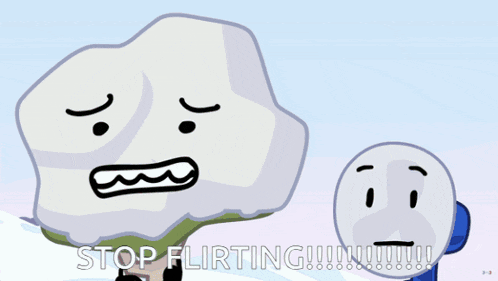 a cartoon character says " stop flirting " in front of a tree