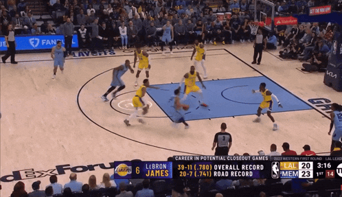 a basketball game is being played on a court sponsored by dex forum