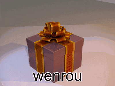 a gift box with a bow and the word wenrou written on it