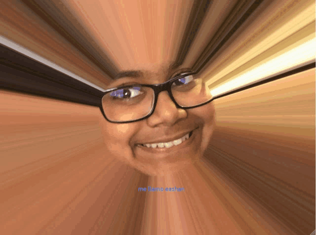 a blurry picture of a person 's face with the words me llama esther below