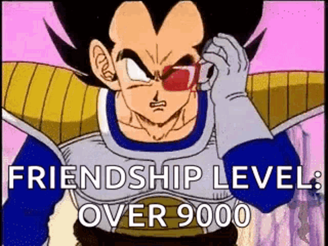 vegeta from dragon ball z is talking on a cell phone while wearing sunglasses .