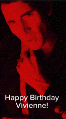 a red background with the words happy birthday vivienne written on it