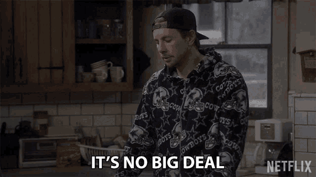 a man wearing a cowboys hoodie says it 's no big deal