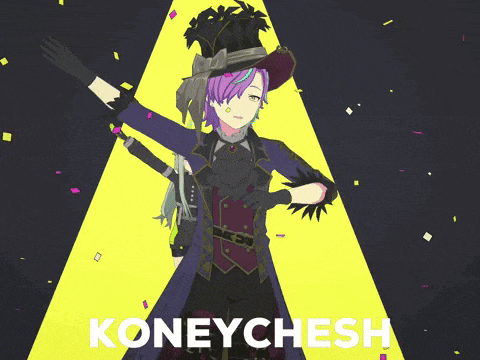 a couple of anime characters are standing next to each other and the word koneychesh is on the bottom right