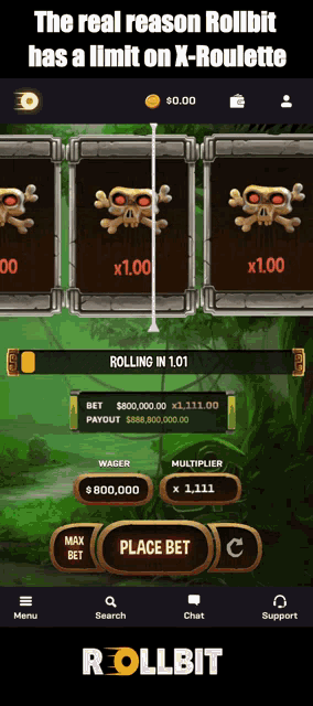the real reason rollbit has a limit on x-roulette is displayed