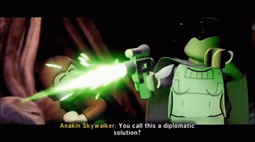 Lego Star Wars Anakin Skywalker GIF - Lego Star Wars Anakin Skywalker You Call This A Diplomatic Solution GIFs